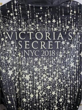 Victoria's Secret 2018 NYC Fashion Show Robe MEDIUM LARGE Black Satin BLING
